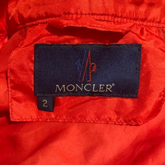 MONCLER vintage red silk long windbreaker - Picture 4 of 13